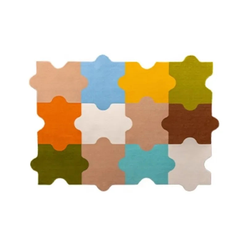 Rynx | Creative Style Rugs for Living Room Luxury Bedroom Decor Puzzle-Shaped Rug Home Plush Doormat Fluffy Soft Washable Rug