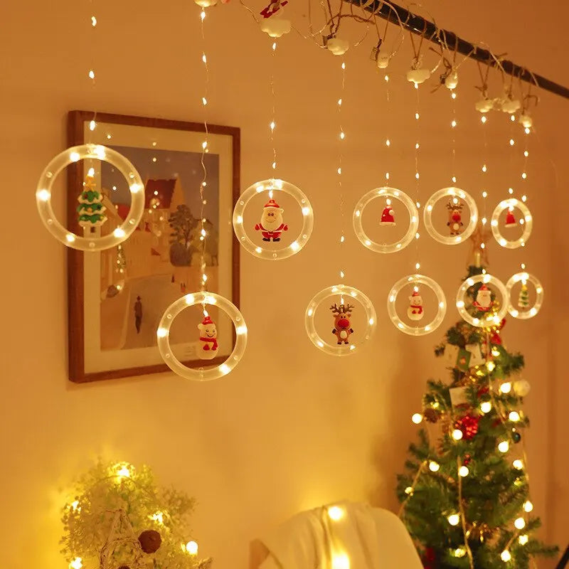 Rynx | Christmas Wish Ball LED Fairy Curtain Light String Wedding Holiday Garland Lamp for Home Room Party Decoration Christmas