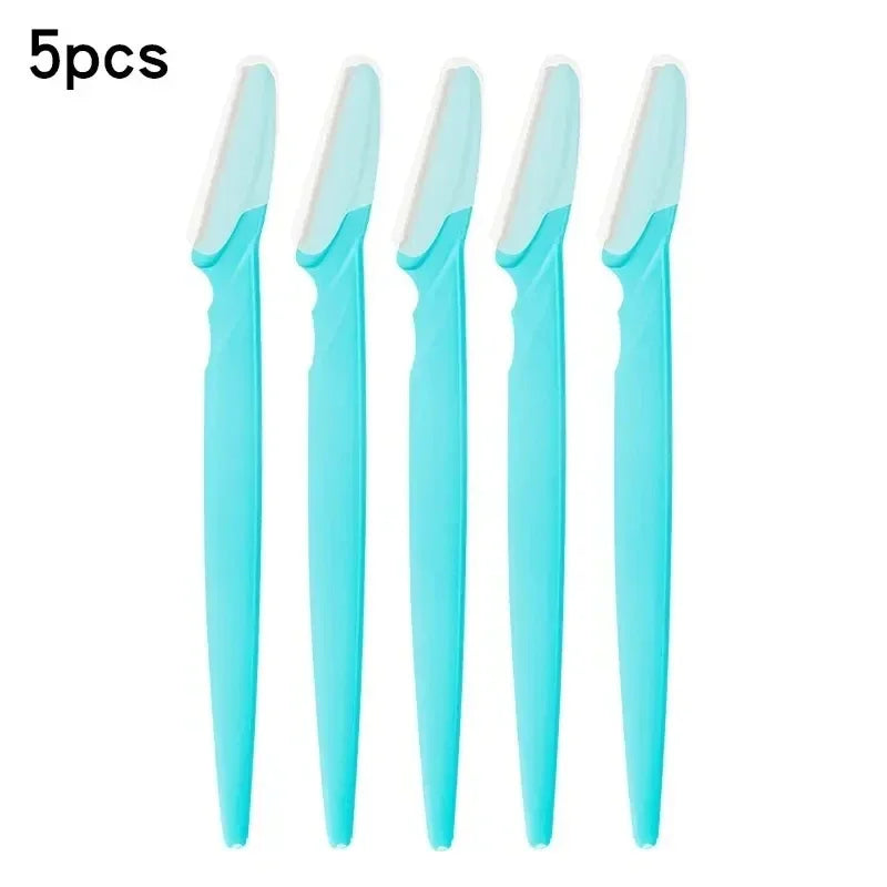 Rynx | 5pcs Eyebrow Epilator Sets Facial Razor Portable Stainless Steel Hair Removal Safety Eyebrow Trimmer Women's Makeup Tools