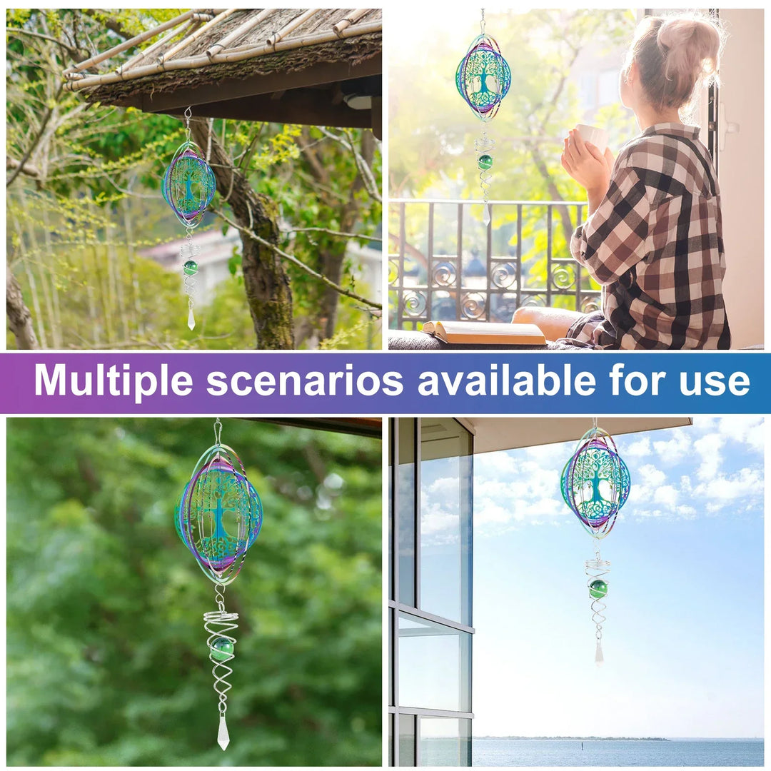 Lisslune | Stainless Steel Spiral Tail Outdoor 3D Wind Spinners