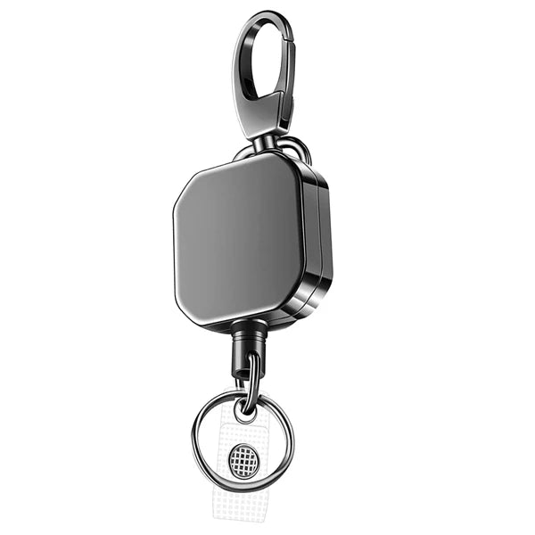 Lisslune | Metal Retractable Carabiner Keychain with Steel Cord – Safety Reel 71.8 cm