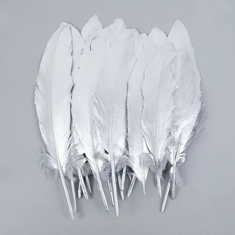 Rynx 10/20 pcs. Gold dipped feather Natural goose turkey feathers for wedding party gift box cake decoration balloon filler DIY crafts
