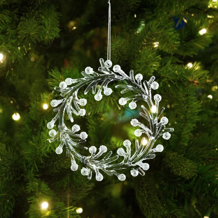 Rynx Christmas Tree Transparent Snowflake Hanging Ornaments Acrylic Pendants 2024 Christmas Decoration for Home Navidad Gifts New Year