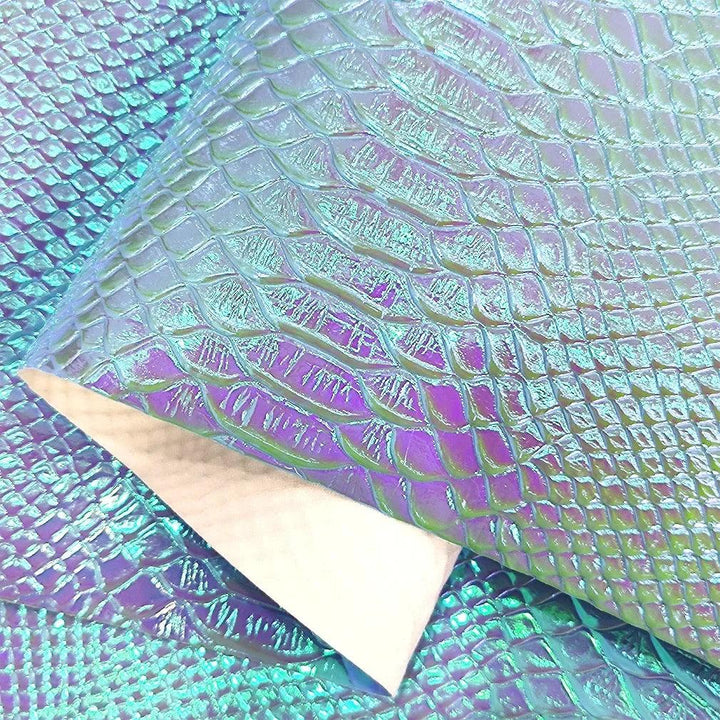 Lisslune | Holographic Crocodile Skin Texture Synthetic Leather Craft Sheet