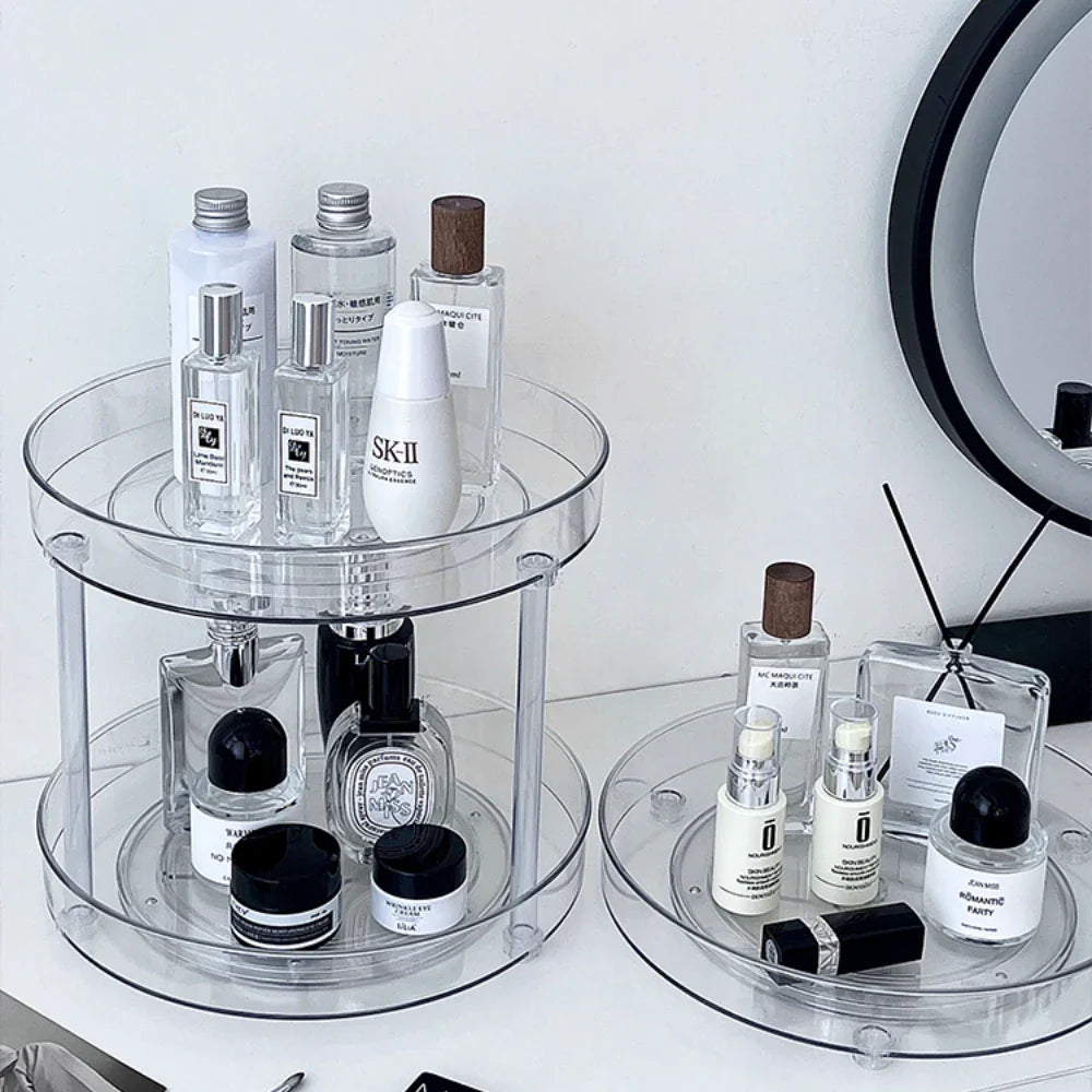 Rynx | Desk Cosmetic Shelf Rotatable Bathroom Shelf Large Capacity Perfume Aromatherapy Skin Care Product Storage Shelf Organizer