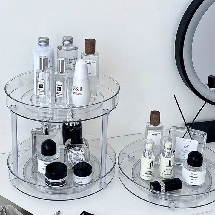 Rynx | Desk Cosmetic Shelf Rotatable Bathroom Shelf Large Capacity Perfume Aromatherapy Skin Care Product Storage Shelf Organizer