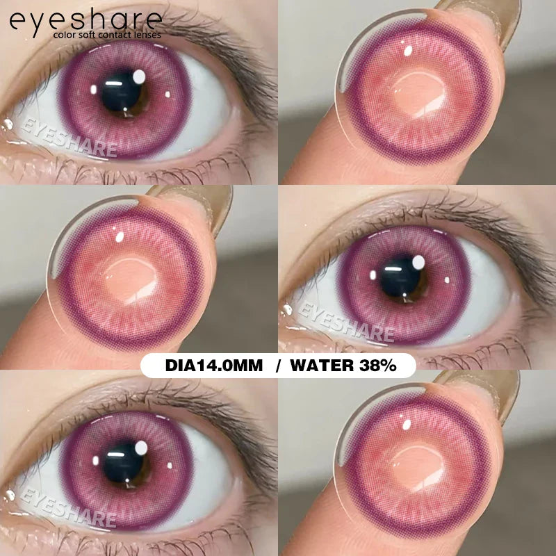 Rynx | 1 Pair Cosplay Colored Contact Lenses Anime Blue Lenses Purple Eyes Halloween Makeup Contacts Annual Pink Beauty Pupils