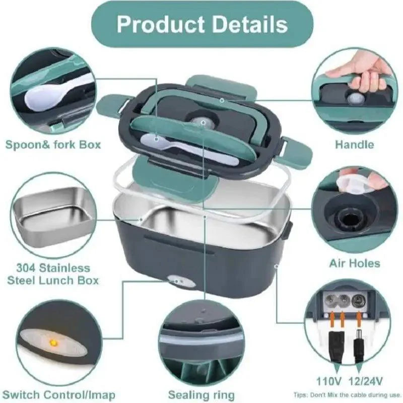 Lisslune | Electric portable food warmer with quick heating and leak-proof features