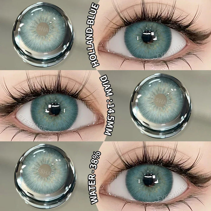 Rynx | 1 Pair New Colored Contact Lenses for Eyes Green Contact Lenses Fashion Blue Eye Lenses Annual Gray Beauty Contact Lenses