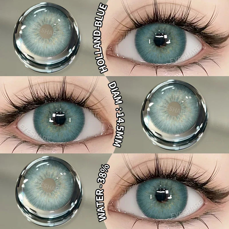 Rynx | New 1 Pair Contact Lenses Colored Contact Lenses Blue Colorful Beautiful Pupil Green Color Eye Lenses Annual Brown Contact Lenses