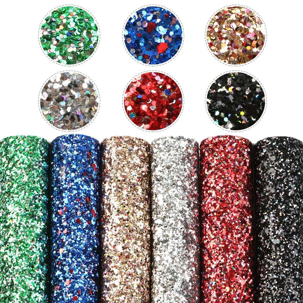 Lisslune | Sparkling Synthetic Leather DIY Craft Kit: Glittering Fabrics Collection for Creative Projects