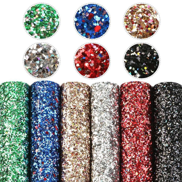 Lisslune | Sparkling Synthetic Leather DIY Craft Kit: Glittering Fabrics Collection for Creative Projects
