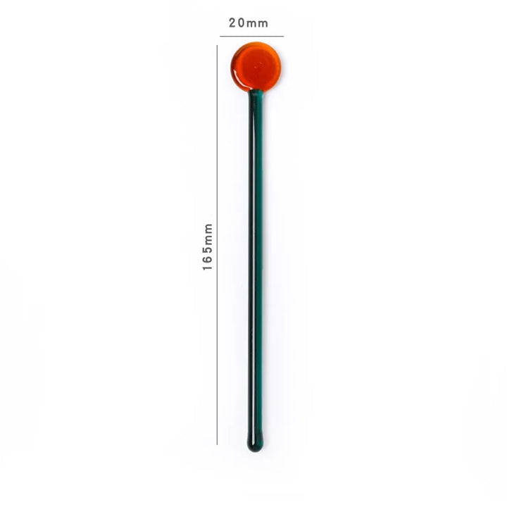 Rynx | Sweet Colored Glass Long Handle Stirring Spoon Coffee Milk Dessert Ice Spoon Colored Transparent Glass Spoon
