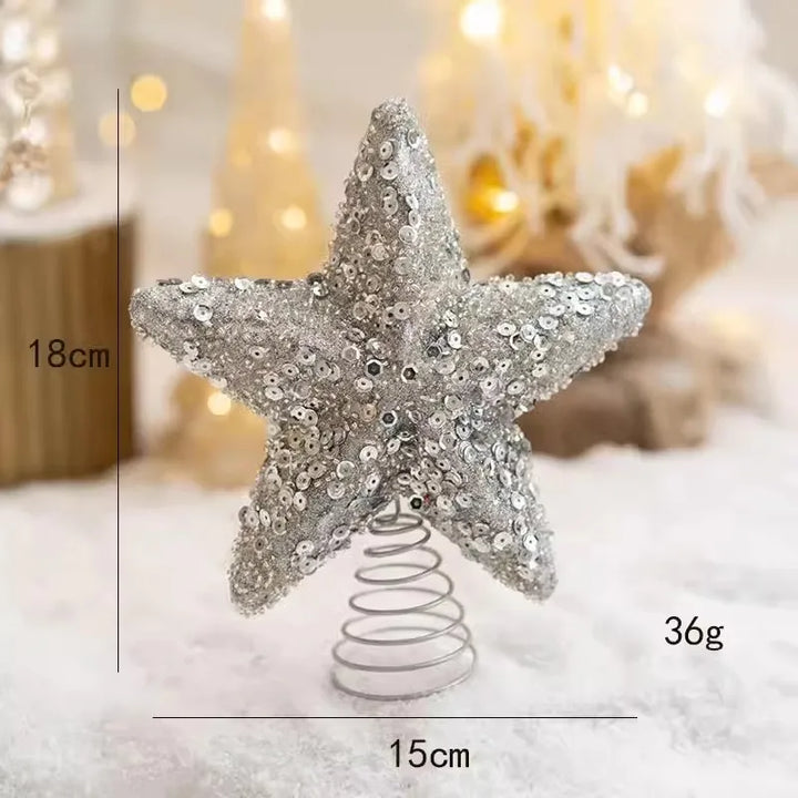 Rynx | 1 Set/New Christmas Tree Hanging Glittering Painted Colored Ball Gold Silver Champagne Glitter Stars Christmas New Year Decorating