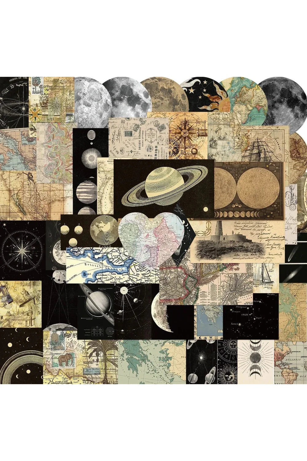 Lisslune | Planet map scrapbooking stickers