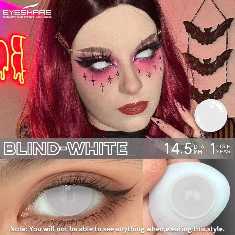 Rynx | 2pcs Halloween White Contact Lenses Anime Color Cosplay Black Lenses Crazy Red Beauty Makeup Lens Multicolor Lens