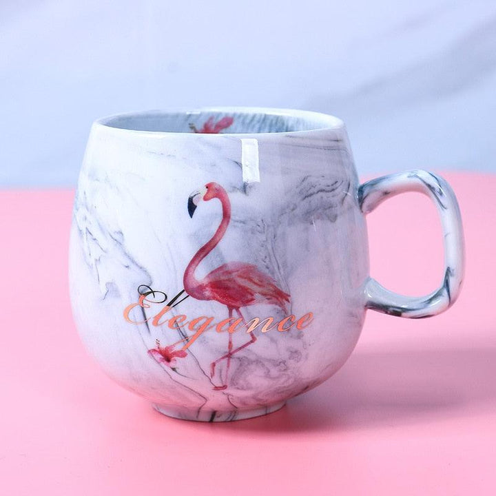 Lisslune | Paw-sitively Charming Flamingo Ceramic Travel Mug: Your Cozy Companion for On-the-Go Sips