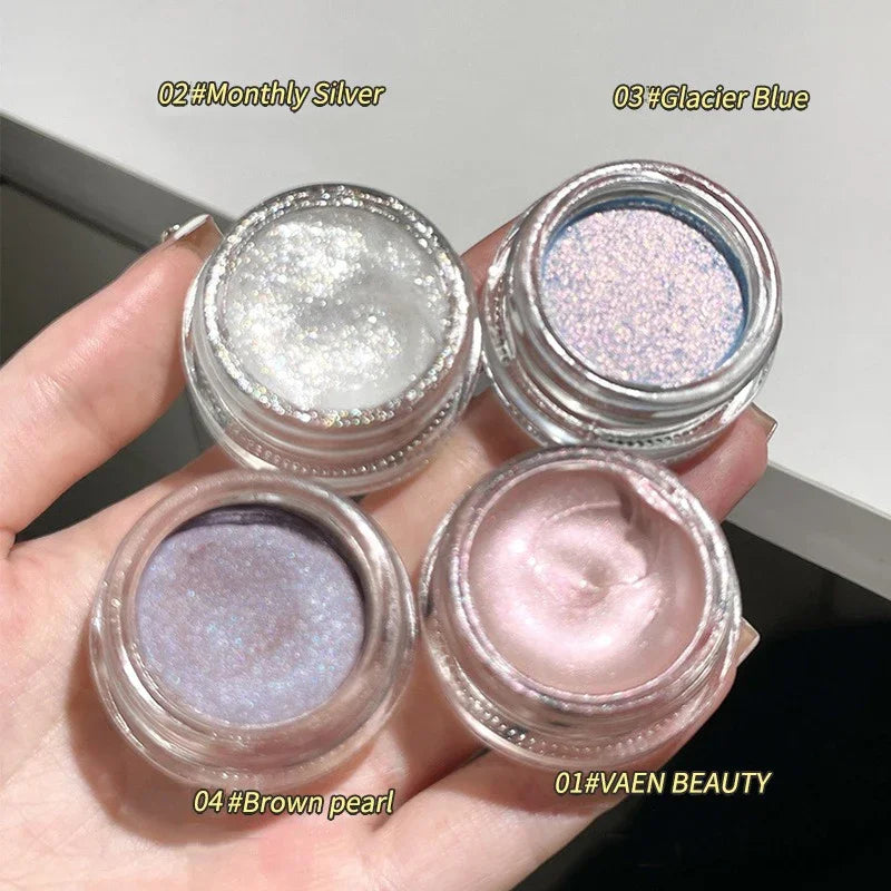 Rynx | Monochrome Glitter Liquid Eyeshadow Cream Texture Eye Face Highlighter Durable Eyeshadow Shine Diamond Eye Makeup Cosmetics