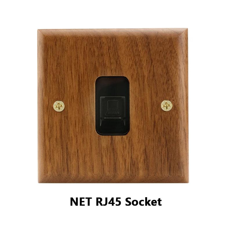 Lisslune | Stylish Black Walnut Electric Panel with USB Ports, Adjustable LED Ambient Lighting and Modern Pull Knob Features