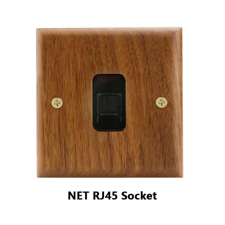 Lisslune | Stylish Black Walnut Electric Panel with USB Ports, Adjustable LED Ambient Lighting and Modern Pull Knob Features