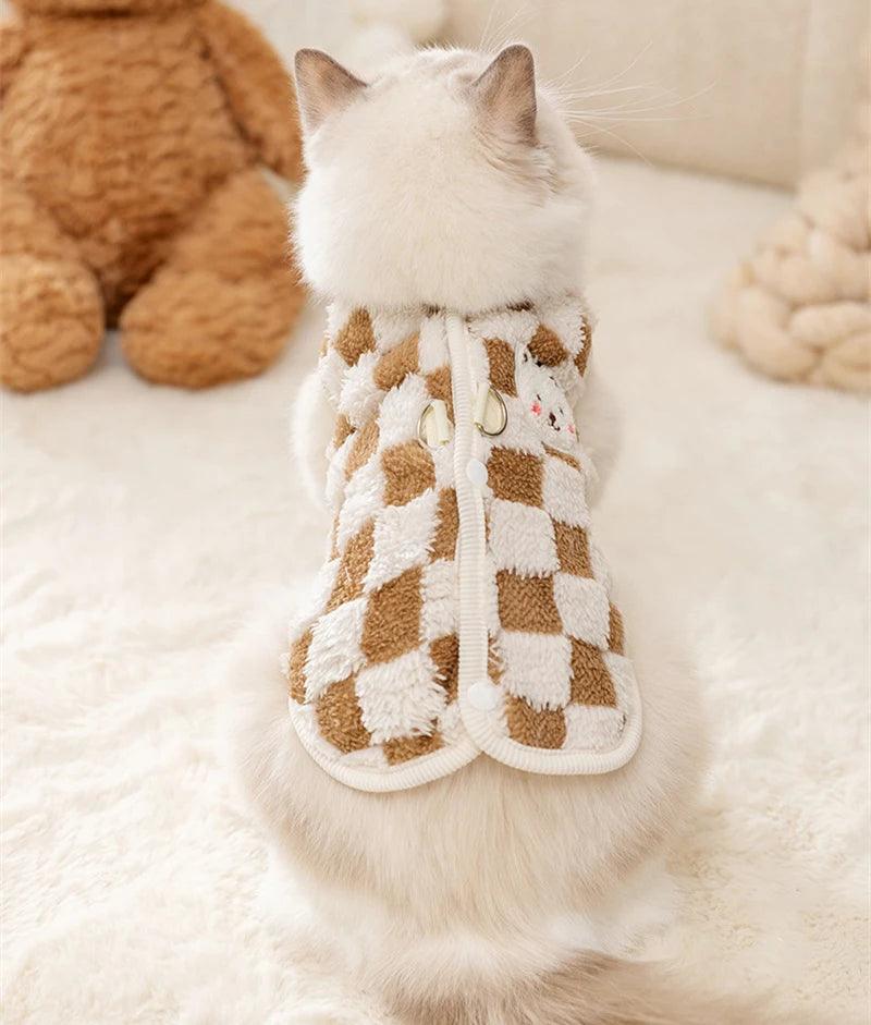 Lisslune | Cozy Plush Cute Bear Print Winter Sweater for Small Dogs & Puppies with Safe Buckle Closure