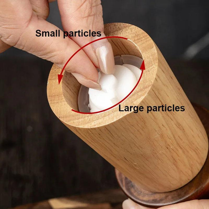 Lisslune | Set of 3 - Elegant adjustable wooden spice mill set for gourmet cooking