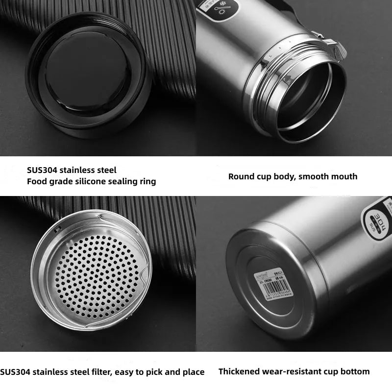 Lisslune | TempraBottle – Smart Thermos Bottle with LED Temperature Display (800ml–1L)