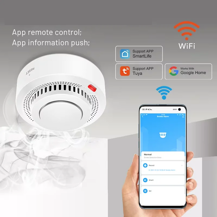 Lisslune | Smart WiFi Smoke Detector Fire Alarm 85dB – SafeSense