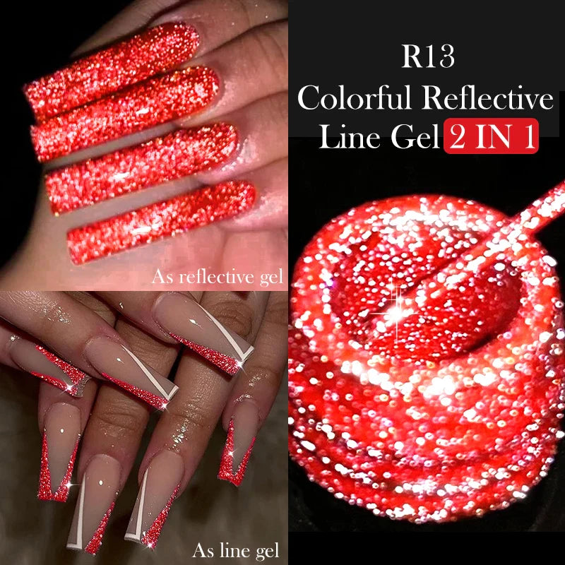 Rynx |5ML Aurora Ocean Blue Liner Gel Polish Nail Art Sparkling Painting Cat Magnetic Gel Semi Permanent UV Gel French Nails