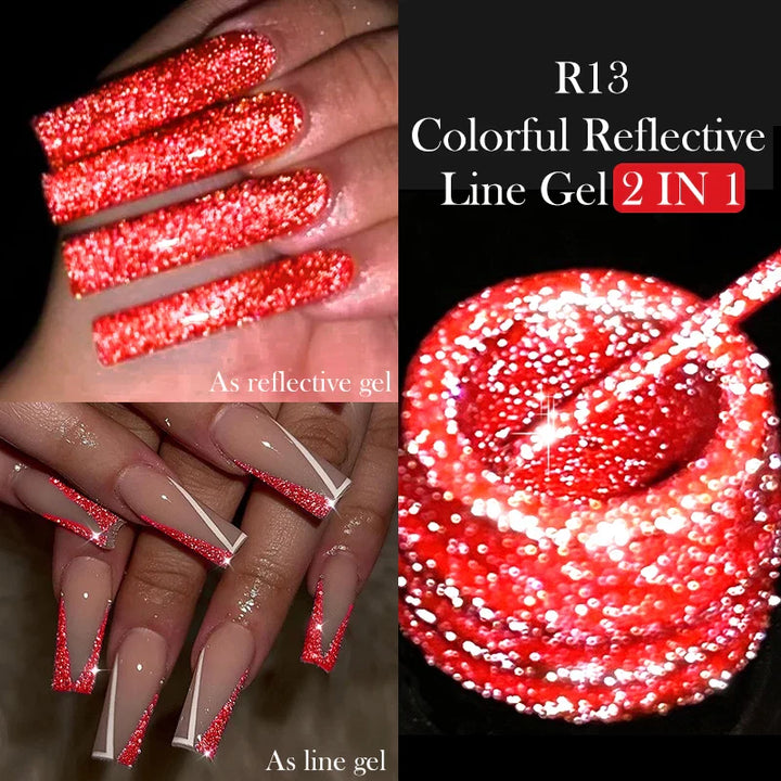 Rynx |5ML Aurora Ocean Blue Liner Gel Polish Nail Art Sparkling Painting Cat Magnetic Gel Semi Permanent UV Gel French Nails