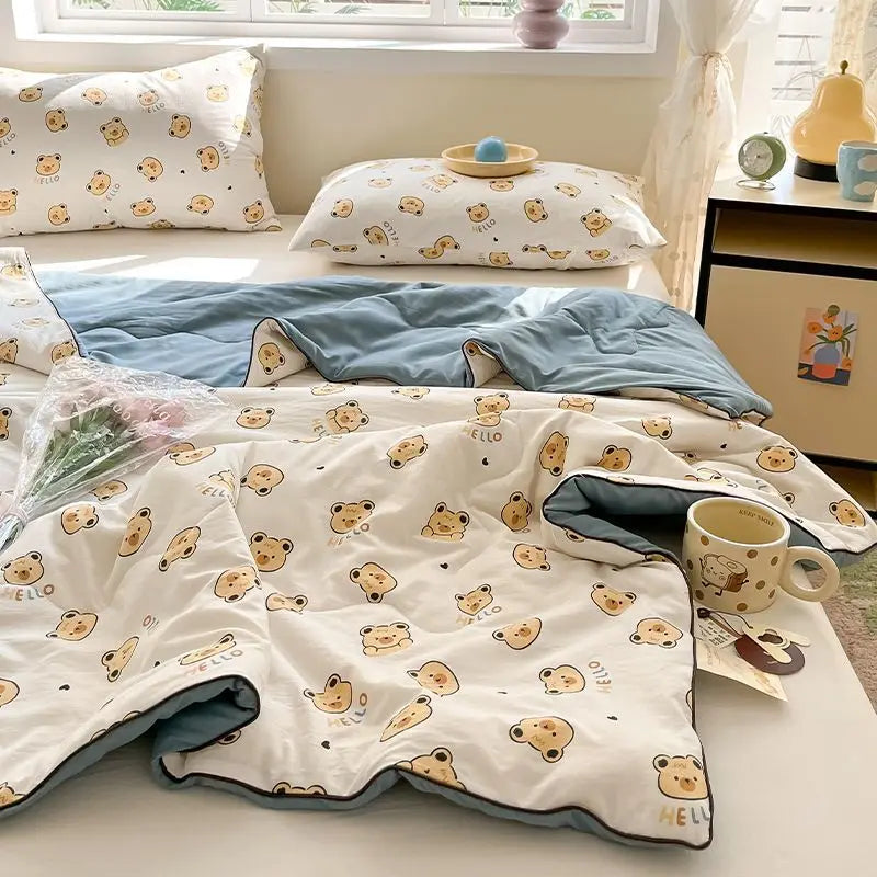 Rynx | Summer blanket Climate blanket Flower girl Heart Class A Double-layer yarn Summer cool soft Machine washable
