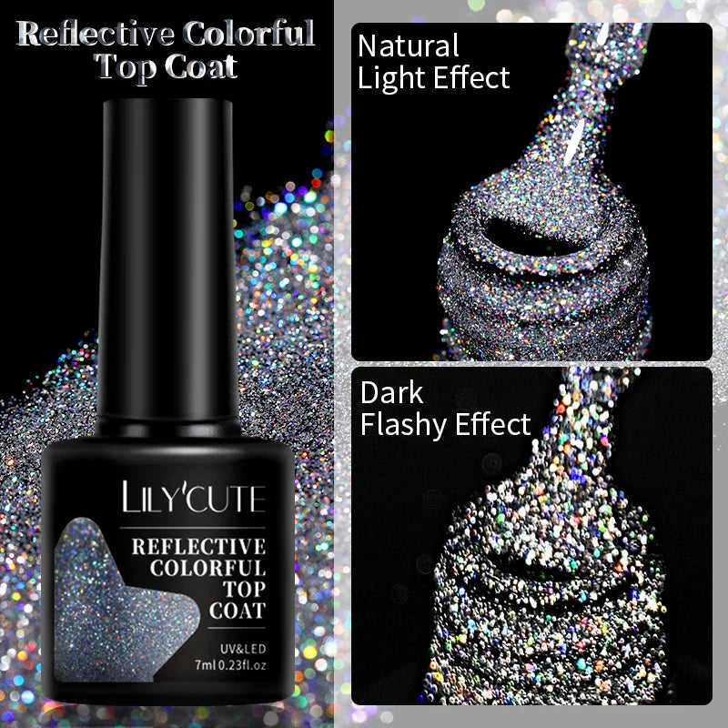 Rynx |7ML Snowlight Cat Magnetic Gel Nail Polish Grow-In-Dark Reflection Glitter Laser Semi-Permanent Soak Off UV Gel Nail Polish