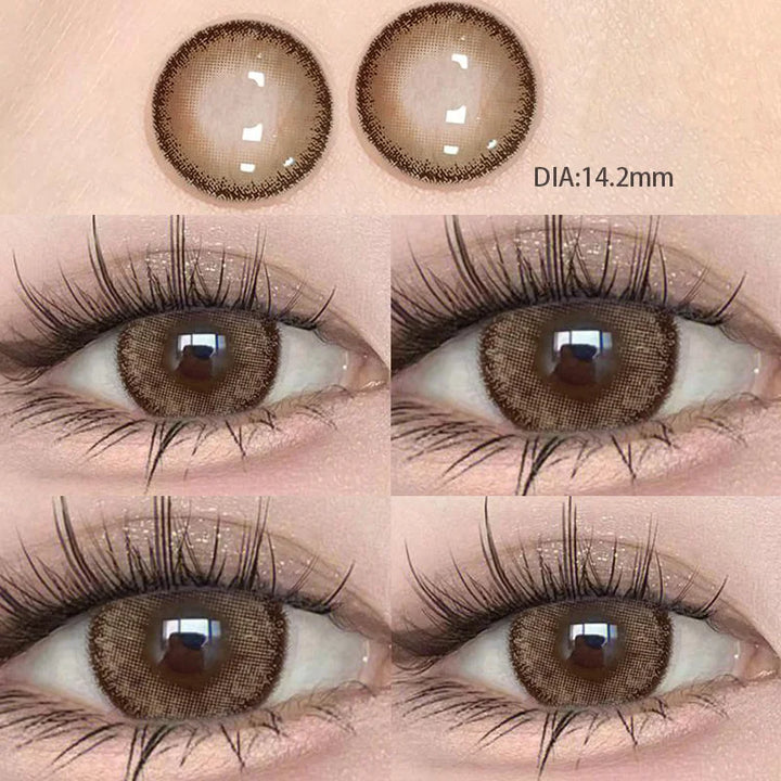 Lisslune | 1 Pair Natural Contact Lenses for Eyes High Quality Annually with Diopters Myopia Eye Beauty Pupil Cosmetics