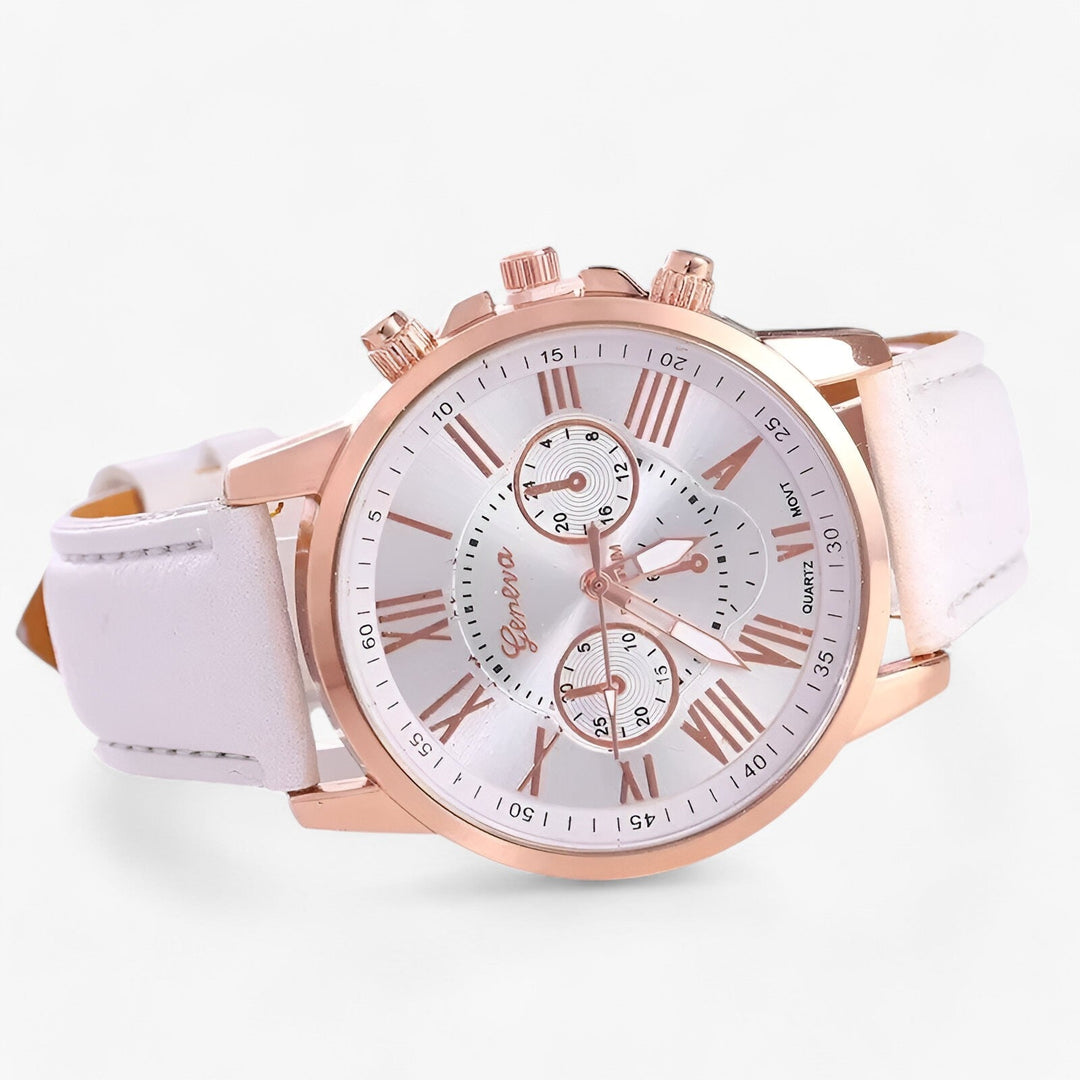 Lisslune | Camille Womens Waterproof Leather Strap Watch 42mm