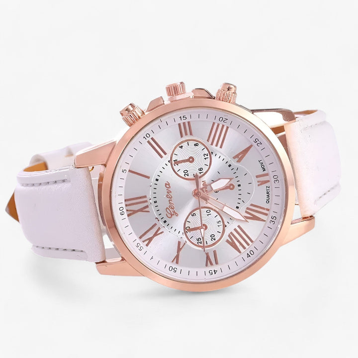 Lisslune | Camille Womens Waterproof Leather Strap Watch 42mm