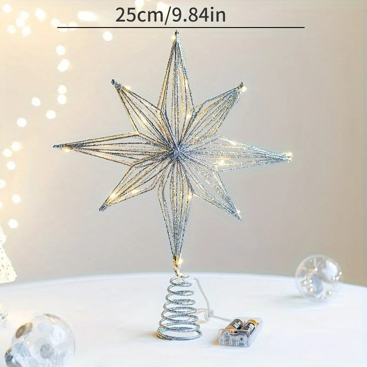 Rynx | Christmas Star Tree Topper, LED glowing Star Lamp, sparkling Night Light, festive Christmas Tree Decoration, Home Decor for Christmas