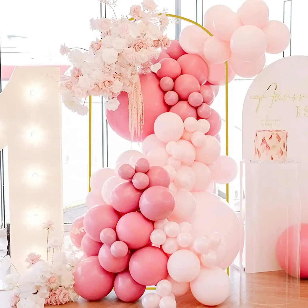 Rynx | 2M Metal balloon arch background stand birthday balloons party backdrop covers photo shoot double-sided elastic fabric background