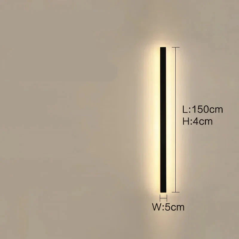 Lisslune | Lunor Modern Linear Outdoor Wall Light – Metal & Acrylic for Terrace & Entrance Area