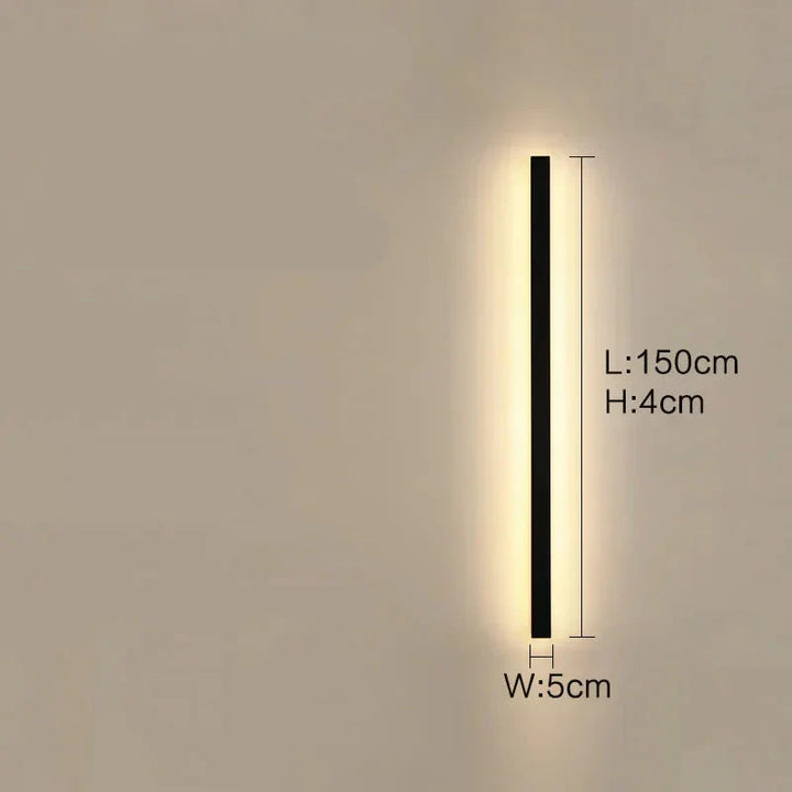 Lisslune | Lunor Modern Linear Outdoor Wall Light – Metal & Acrylic for Terrace & Entrance Area