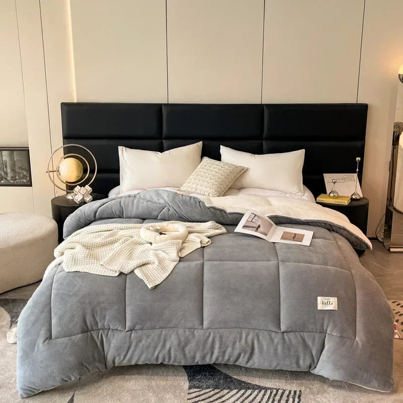 Rynx New Thick Milk Fleece Warm Blanket for Winter Artificial Lamb Cashmere Duvet Comforter Soft Warm Weighted Blankets Quilt Core