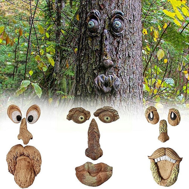 Lisslune | Funny garden decoration tree face old man
