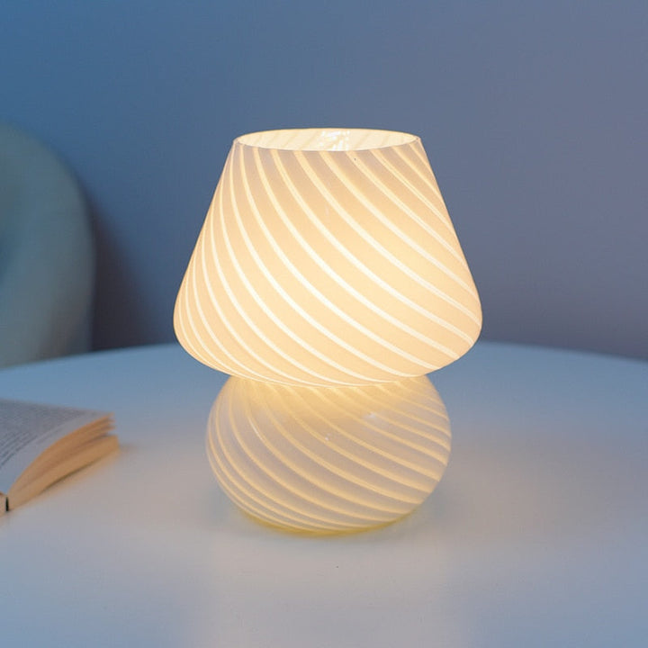 Lisslune | LED Desk Lamp in Mushroom Shape made of Glass