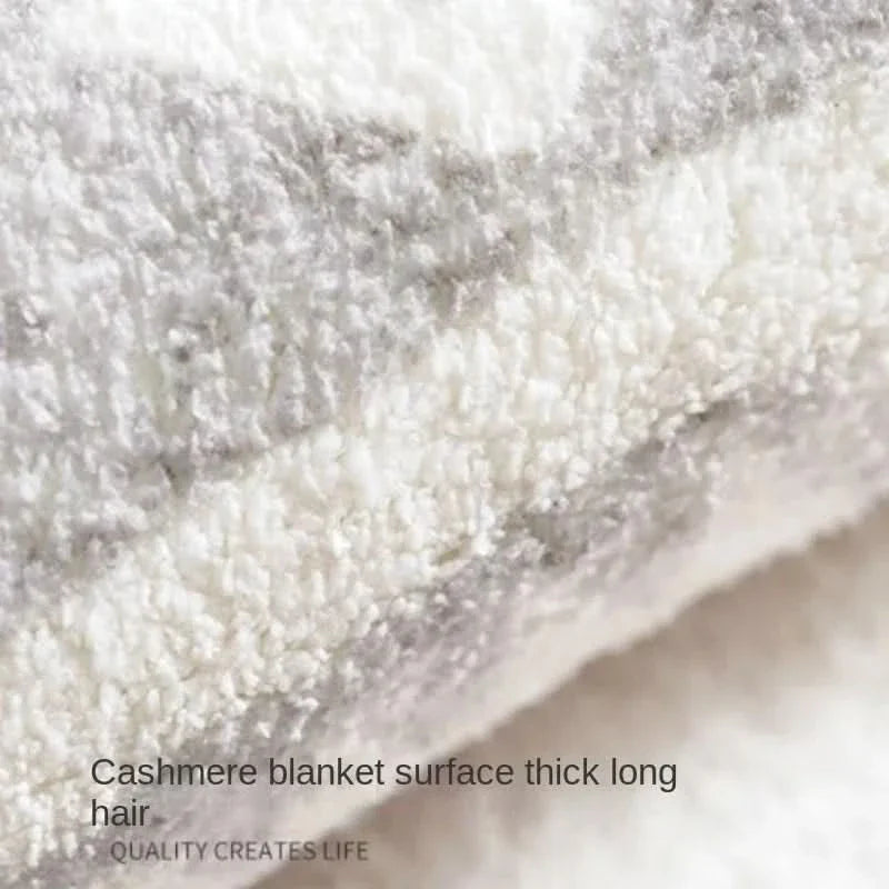 Lisslune | Japanese Style Irregular Plush Rug with Non-Slip Backing