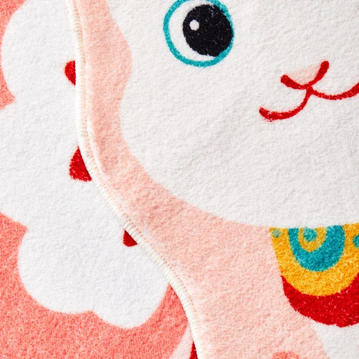 Rynx | Rabbit Bedroom Red Rugs Cute Cartoon Rug Mat Chinese Gift Fluffy Soft Living Room Rugs Apartment Decoration cute gift carpet IG