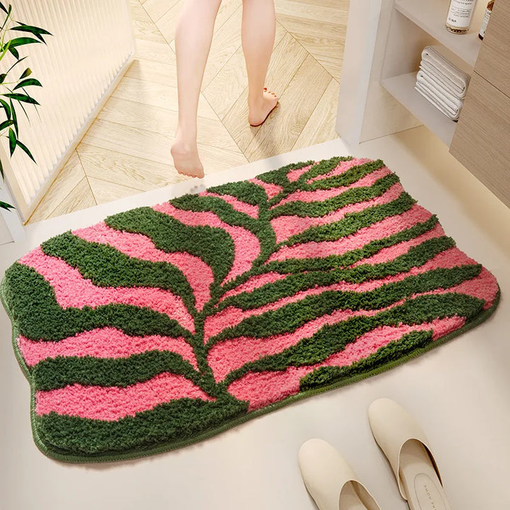 Rynx | Tufting Plant Bathroom Mat Living Room Rug Soft Bath Mat Bedroom Night Storage Carpet Door Floor Non-Slip Mat Aesthetic Home Decor
