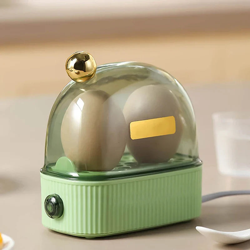 Lisslune | 120W 220V Electric Egg Cooker & Egg Poacher - Automatic Mini Breakfast Machine for 2 Eggs, Portable Steamer