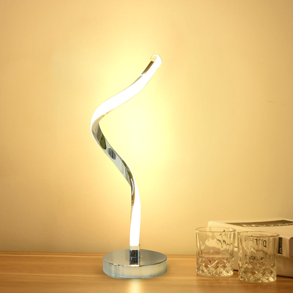 Lisslune | SpiralGlow – LED Desk Lamp with Spiral Design for Bedroom