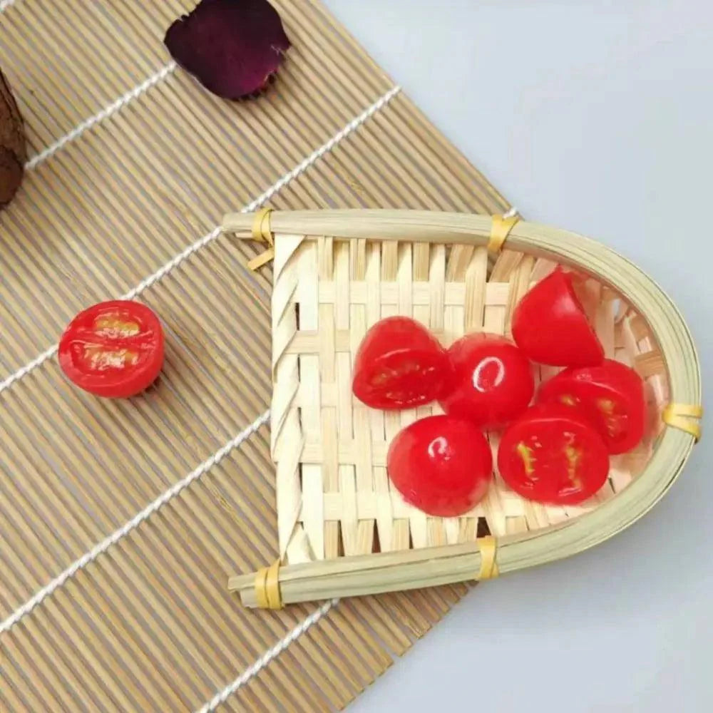 Lisslune | 4-piece realistic artificial cherry tomatoes - lifelike decorative fruits for home decor