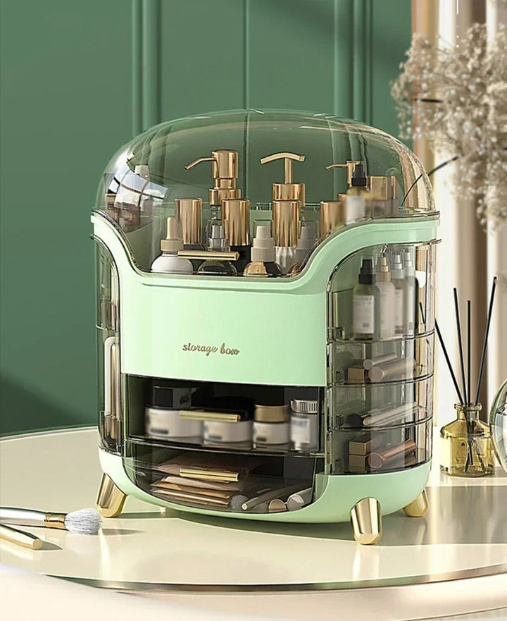 Lisslune | Luxury Transparent Makeup Organizer with Sliding Doors and Drawers