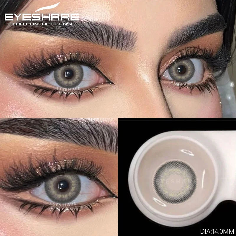 Rynx | 1 pair of naturally colored contact lenses for gray eyes eye lens fashion blue lenses cosmetic brown eye contacts annual